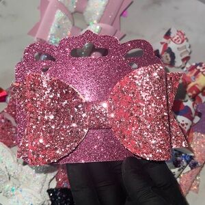 Glittery Pink Hair Bow for Kids